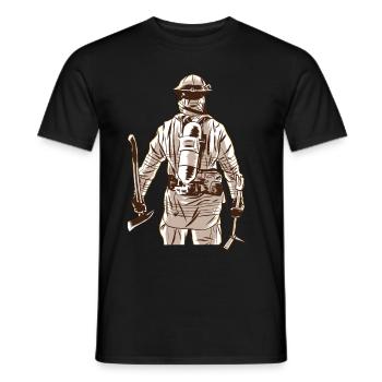 pompier - T-shirt homme - noir - Devant - AI Model Male 178 light (178cm)