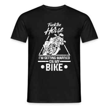 JGA Marry Motorcycle Biker Motorsport Gift - Men's T-Shirt - black - Front - AI Model Male 178 light (178cm)