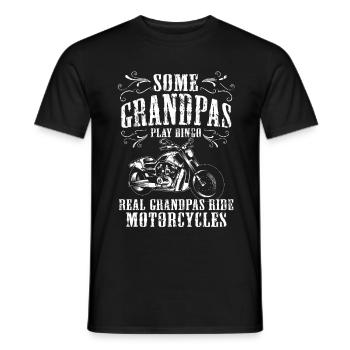 Motorfiets biker opa opa familiegift - Heren T-shirt - zwart - Voor - AI Model Male 178 light (178cm)