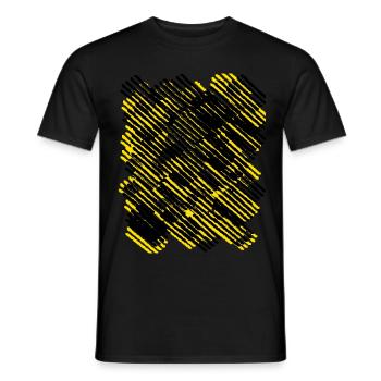 Schwarz Gelbe Streifen - Männer T-Shirt - Schwarz - Vorne - AI Model Male 178 light (178cm)