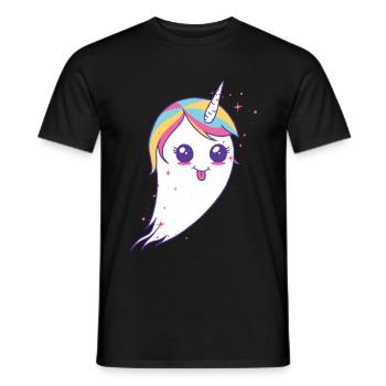 Colorful unicorn ghost - Men's T-Shirt - black - Front - AI Model Male 178 light (178cm)
