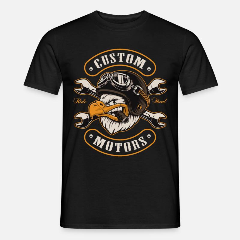 Chopper, Mottorrad, Biker, Adler - Männer T-Shirt - Schwarz