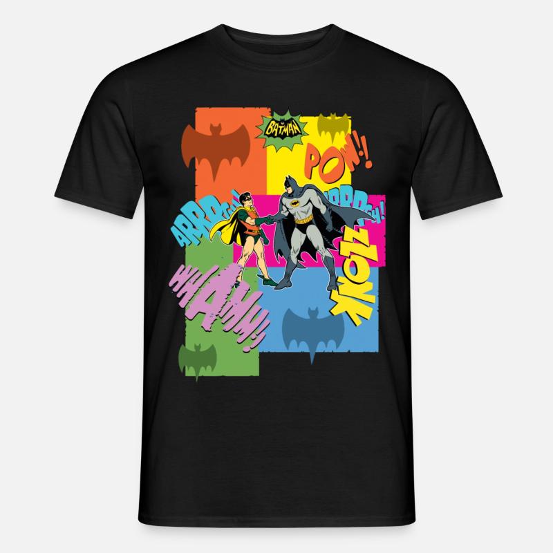 DC Comics Batman Robin Onomatopées Collage - T-shirt homme - noir