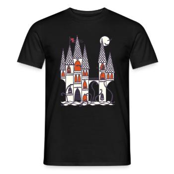 Spooky Castle - Men's T-Shirt - black - Front - AI Model Male 178 light (178cm)