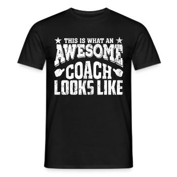 Coach coach sport team gift - Men's T-Shirt - black - Front - AI Model Male 178 light (178cm)