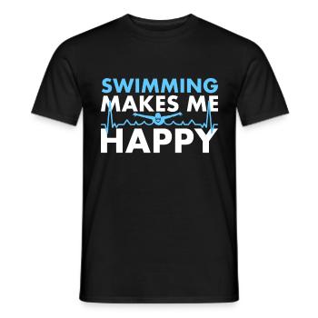 La natation me rend heureux nageurs - T-shirt homme - noir - Devant - AI Model Male 178 light (178cm)