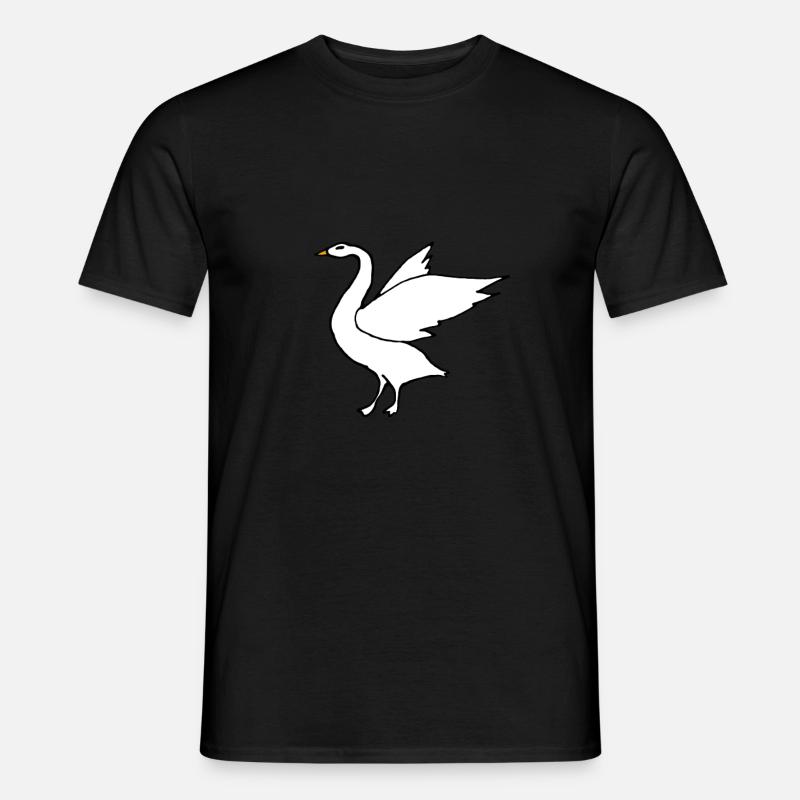 Gans, Flügel, Comic, Geschenkidee - Männer T-Shirt - Schwarz