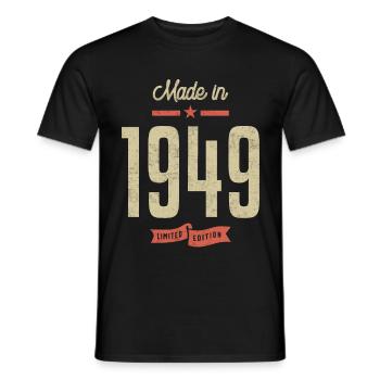 Made In 1949 Birthday Gift - Men's T-Shirt - black - Front - AI Model Male 178 light (178cm)
