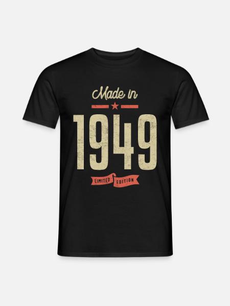 Made In 1949 Geburtstagsgeschenk - Männer T-Shirt - Schwarz