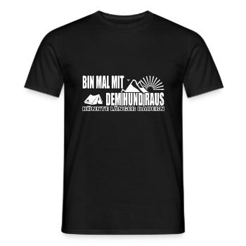 Hund Zelten in der Natur - Männer T-Shirt - Schwarz - Vorne - AI Model Male 178 light (178cm)