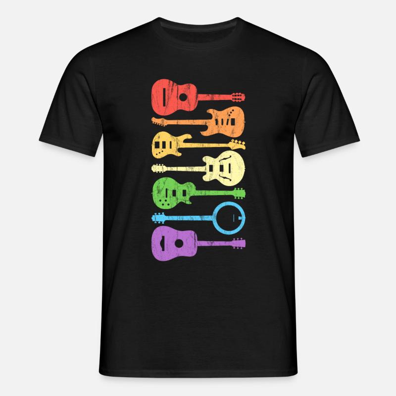 Gitarrgitarrspelare retro - T-shirt herr - svart