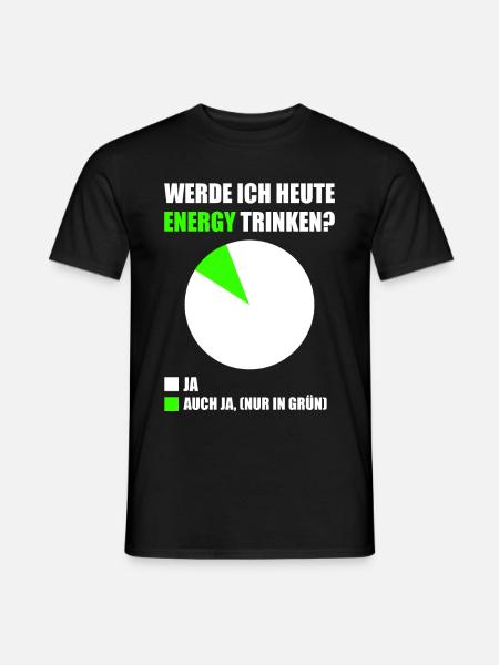 Energy Drink Energydrink Fokus Booster Spruch - Männer T-Shirt - Schwarz