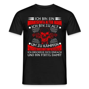 Mürrischer Alter Mann Spruch Opa Rentner Geschenk - Männer T-Shirt - Schwarz - Vorne - AI Model Male 178 light (178cm)