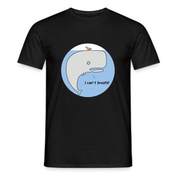 Whale funny blue whale i can't breath! - Men's T-Shirt - black - Front - AI Model Male 178 light (178cm)