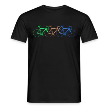 3 Bunte Rennräder - Männer T-Shirt - Schwarz - Vorne - AI Model Male 178 light (178cm)