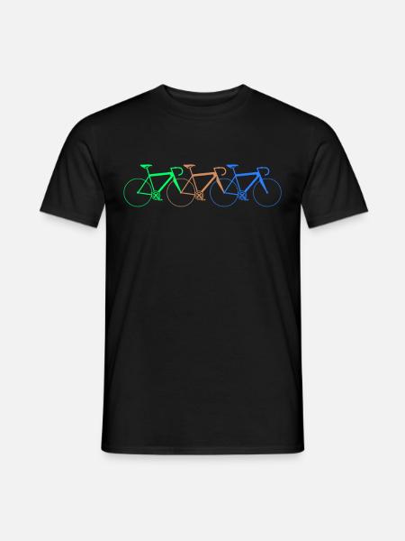 3 Bunte Rennräder - Männer T-Shirt - Schwarz