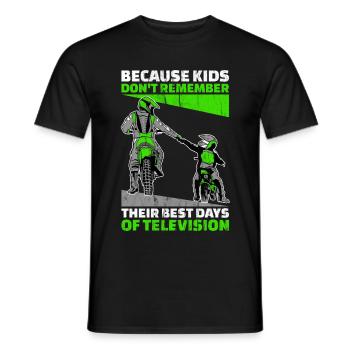 Father son motocross mx motocross rider gift - Men's T-Shirt - black - Front - AI Model Male 178 light (178cm)