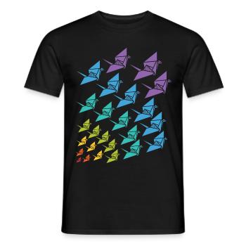 Origami Kranich Japanische Kunst Geschenk - Männer T-Shirt - Schwarz - Vorne - AI Model Male 178 light (178cm)