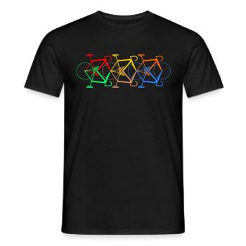6 bikes & 6 colorful bikes - Men's T-Shirt - black - Front - AI Model Male 178 light (178cm)