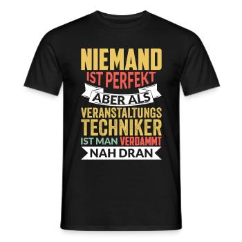 Veranstaltungstechniker Veranstaltungstechnik - Männer T-Shirt - Schwarz - Vorne - AI Model Male 178 light (178cm)