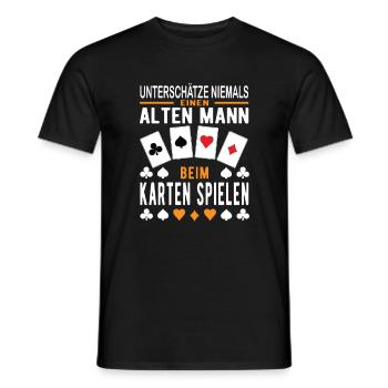 Kartenspieler Geschenk Alter Mann - Männer T-Shirt - Schwarz - Vorne - AI Model Male 178 light (178cm)