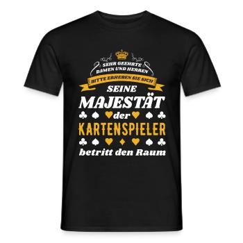 Seine Majestät der Kartenspieler - Männer T-Shirt - Schwarz - Vorne - AI Model Male 178 light (178cm)