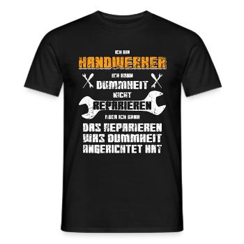 Handwerker lustiger vintage Spruch - Männer T-Shirt - Schwarz - Vorne - AI Model Male 178 light (178cm)