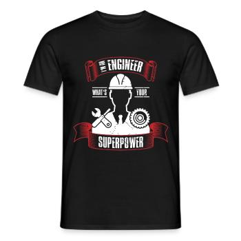 Engineer industrial engineer mechanical engineering - Men's T-Shirt - black - Front - AI Model Male 178 light (178cm)