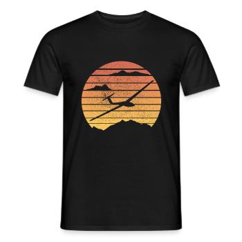 Glider, glider flying motif with saying - Men's T-Shirt - black - Front - AI Model Male 178 light (178cm)