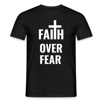 Faith Over Fear, Faith over Fear - Men's T-Shirt - black - Front - AI Model Male 178 light (178cm)