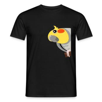 Cockatiel cute parrot - Men's T-Shirt - black - Front - AI Model Male 178 light (178cm)