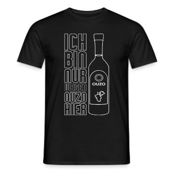 Ouzo Alkohol - Männer T-Shirt - Schwarz - Vorne - AI Model Male 178 light (178cm)