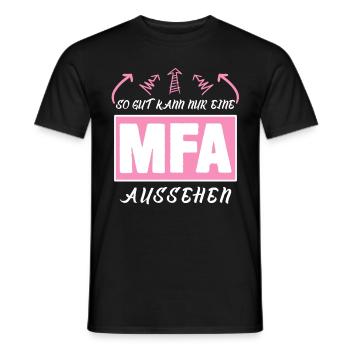 MFA - lustiger Artzhelferin Spruch - Männer T-Shirt - Schwarz - Vorne - AI Model Male 178 light (178cm)