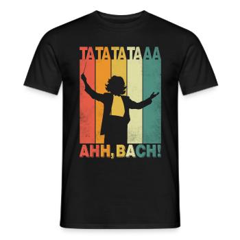 Beethoven's symphony Ta Ta Ta Taaa, ahh Bach - Men's T-Shirt - black - Front - AI Model Male 178 light (178cm)