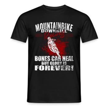 Mountain bike downhill racing, bicycle mountain bike - Men's T-Shirt - black - Front - AI Model Male 178 light (178cm)