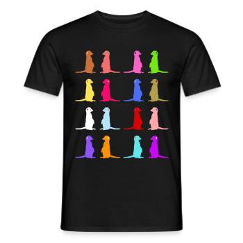 Design rétro coloré suricate - T-shirt homme - noir - Devant - AI Model Male 178 light (178cm)