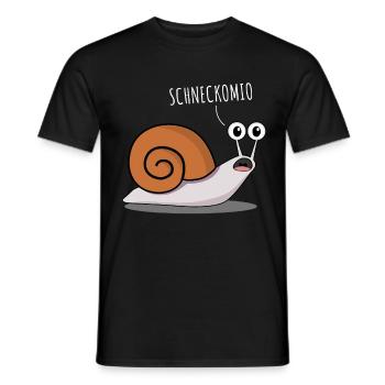 Schnecke - lustiger Spruch Schneckomio - Männer T-Shirt - Schwarz - Vorne - AI Model Male 178 light (178cm)