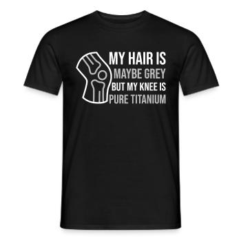 Knie Pures Titan Knieoperation Geschenk - Männer T-Shirt - Schwarz - Vorne - AI Model Male 178 light (178cm)