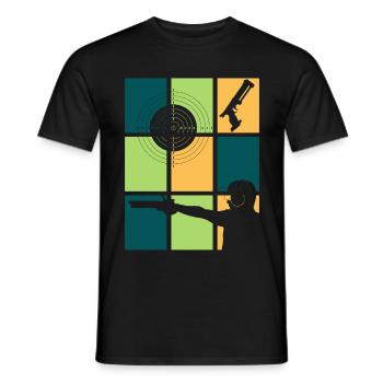 Club de tir et tireurs sportifs vintage - T-shirt homme - noir - Devant - AI Model Male 178 light (178cm)