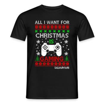 All I want for Christmas is gaming #1 - T-shirt homme - noir - Devant - AI Model Male 178 light (178cm)