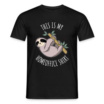 Funny sloth, home office shirt, saying. - Men's T-Shirt - black - Front - AI Model Male 178 light (178cm)
