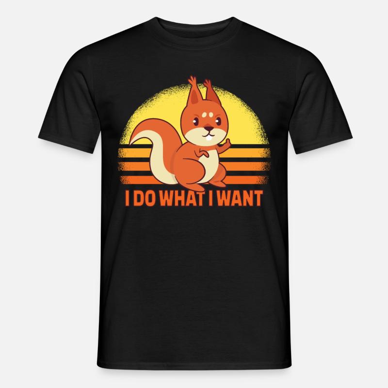 Lustiges Eichhörnchen ist frech - Geschenk - Männer T-Shirt - Schwarz