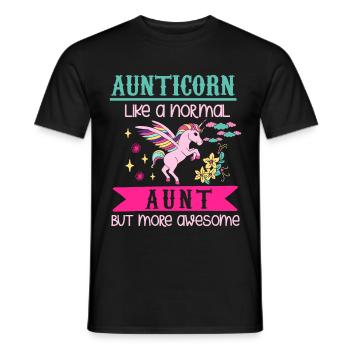 Unicorn unicorn rainbow glitter aunt gift - Men's T-Shirt - black - Front - AI Model Male 178 light (178cm)