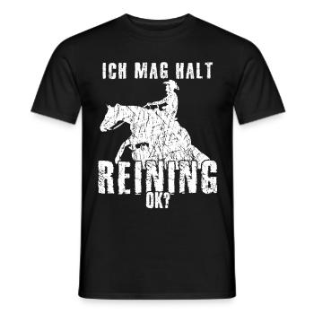 Reining - Westernreiten Spruch lustig - Männer T-Shirt - Schwarz - Vorne - AI Model Male 178 light (178cm)