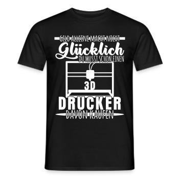 3D-Drucker - lustiger Prototyping Spruch - Männer T-Shirt - Schwarz - Vorne - AI Model Male 178 light (178cm)
