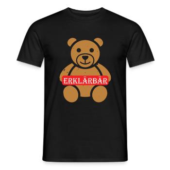 Erklärbär Lehrer Referendar Geschenk - Männer T-Shirt - Schwarz - Vorne - AI Model Male 178 light (178cm)