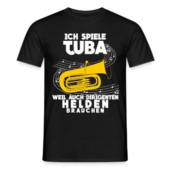 Tuba - lustiger Dirigenten Spruch Witz - Männer T-Shirt - Schwarz - Vorne - AI Model Male 178 light (178cm)