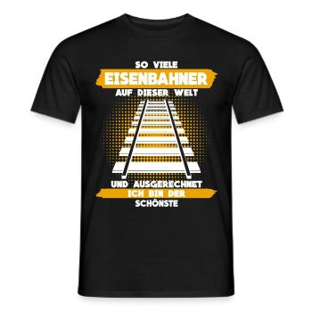 Eisenbahner - Eisenbahn Spruch lustig - Männer T-Shirt - Schwarz - Vorne - AI Model Male 178 light (178cm)