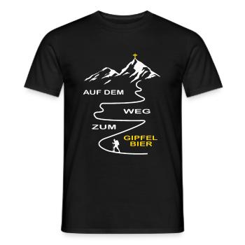 Auf dem Weg zum Gipfelbier - Männer T-Shirt - Schwarz - Vorne - AI Model Male 178 light (178cm)