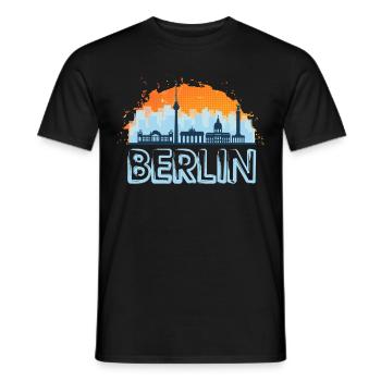 Berlin Deutschland Germany Skyline Stadt City - Men's T-Shirt - black - Front - AI Model Male 178 light (178cm)